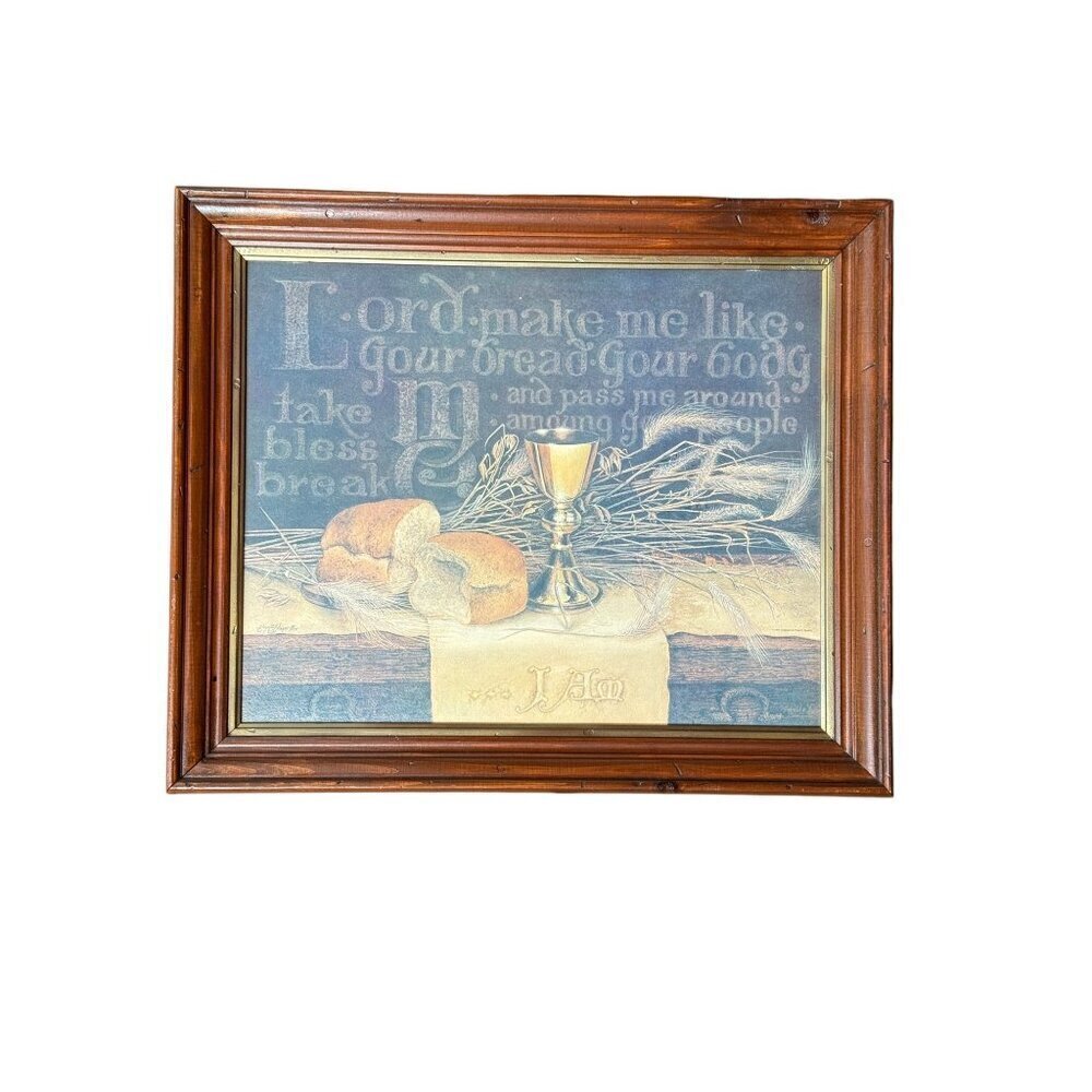 1977 Vintage Printed Bread of Life Matthew by Floyd E Hosmer L 24" x W 19" - Picture 3 of 16